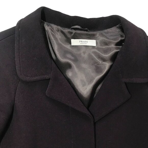 Prada wool dark‎ burgundy/brown  short coat, Size 44 Italian (US 10) - Picture 9 of 15